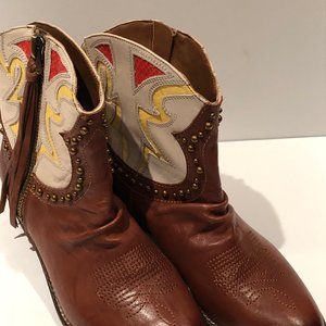 Sam Edleman Shane Cowgirl Booties EUC Size 7.5